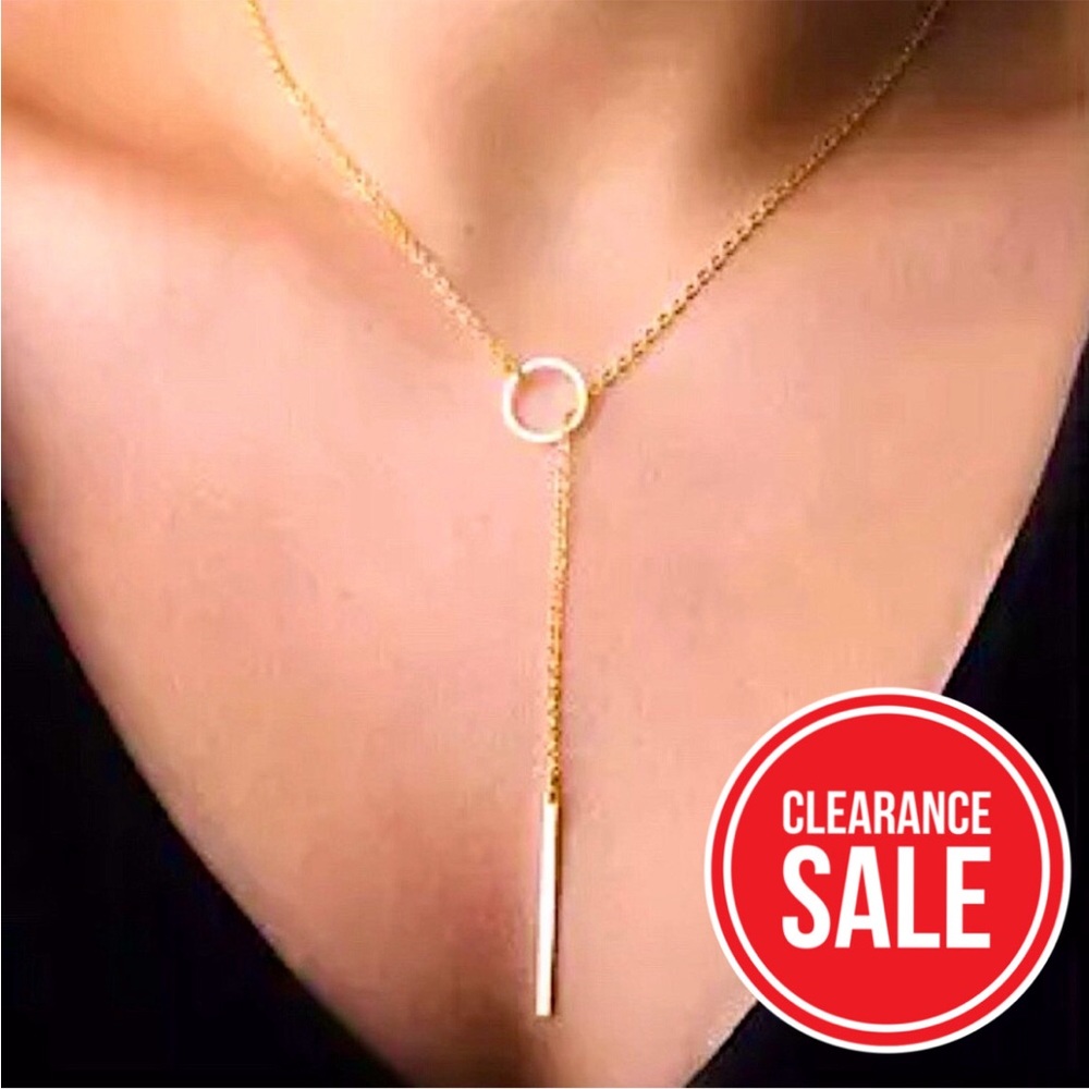 🔴𝟭𝟬/$𝟮𝟱🔴NEW Gold Bar Delicate Drop Necklace - Picture 1 of 12